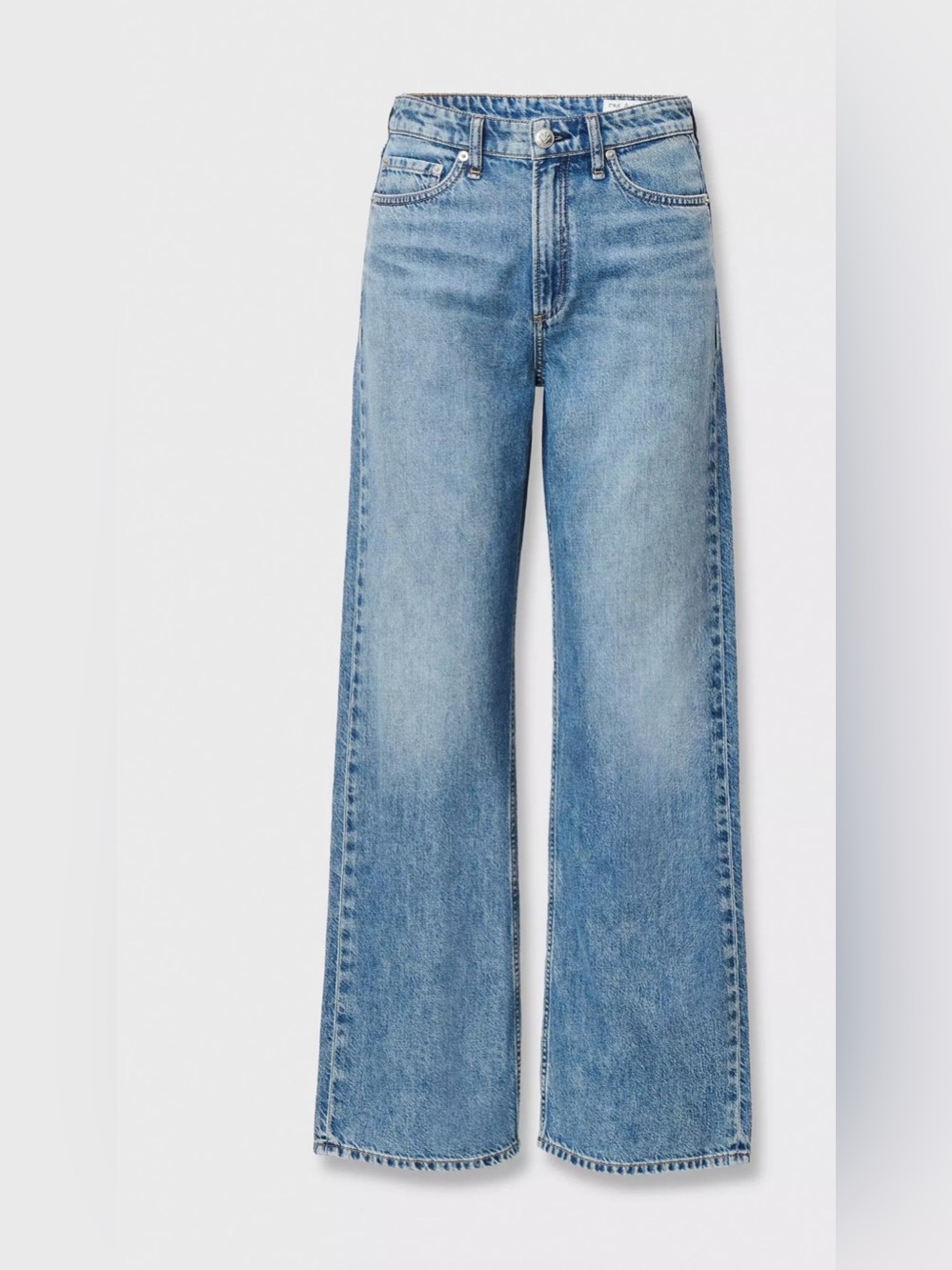 The rag & bone Lori Mid Rise Wide-Leg Full Length Jeans.